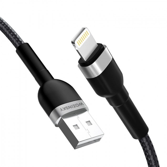 Wozinsky - Wozinsky USB-A till Lightning kabel 2.4A 1m - Svart