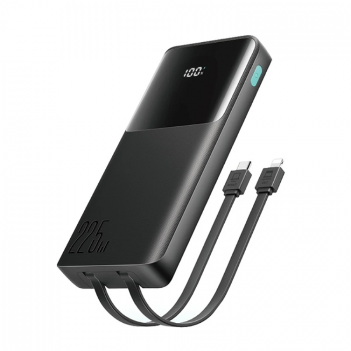 Joyroom - Joyroom Powerbank 10000mAh 22.5W med Tv Inbyggda kablar - Svart