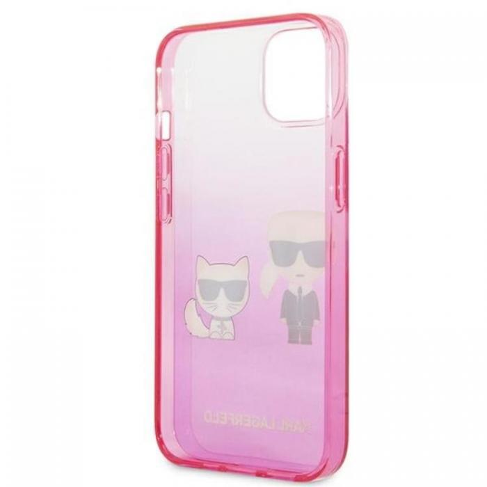 KARL LAGERFELD - Karl Lagerfeld iPhone 13 mini Skal Gradient Ikonik Karl & Choupette - Rosa