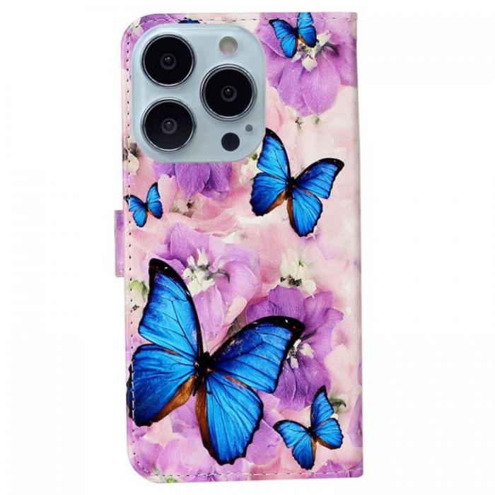 A-One Brand - iPhone 14 Pro Plnboksfodral Folio Flip - Bl Butterfly