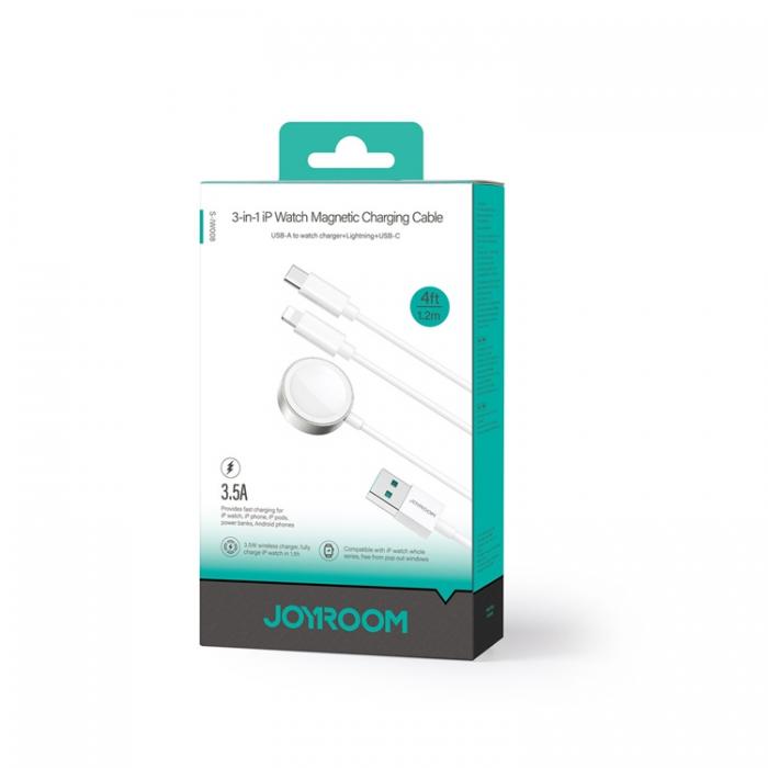 Joyroom - Joyroom 3in1 USB-A till USB-C, Lightning, Apple Watch - 1.2m