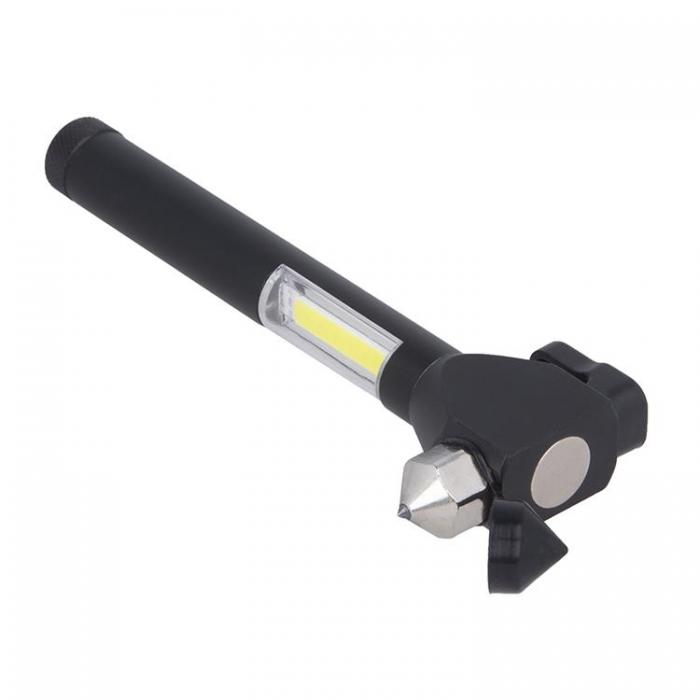 Forever Light - Forever Light LED Ficklampa EMERGENCY med hammare och magnet 2xAAA COB