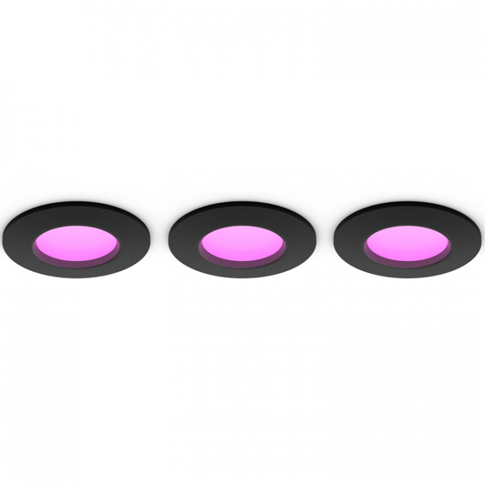 Philips - Philips Hue Slim Downlight S 90mm 3-pack - Svart