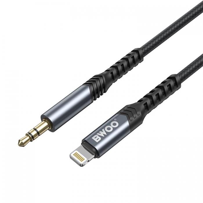 BWOO - BWOO Aux till Lightning kabel 3.5mm 1.2m - Svart