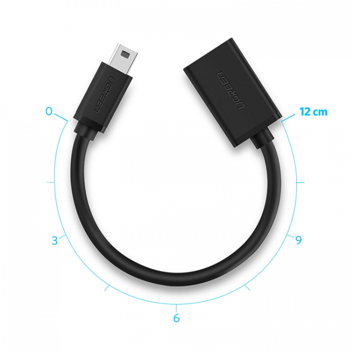 Ugreen - Ugreen Mini USB-B till USB-A OTG Adapter - Svart