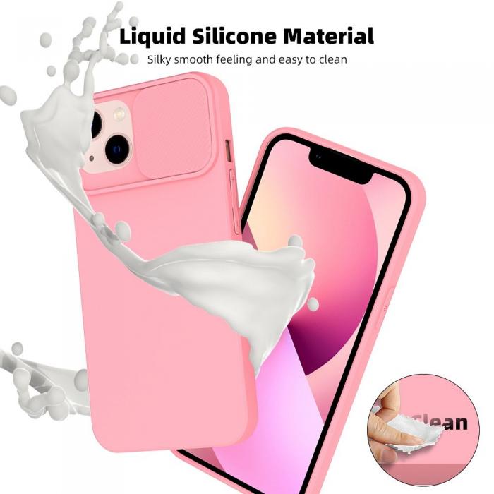 OEM - SLIDE skal fr iPhone 14 Plus i ljusrosa