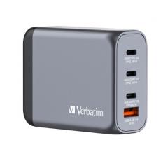 Verbatim - Verbatim Snabbladdare 100W GaN 3xUSB-C USB-A EU/UK/US - Svart