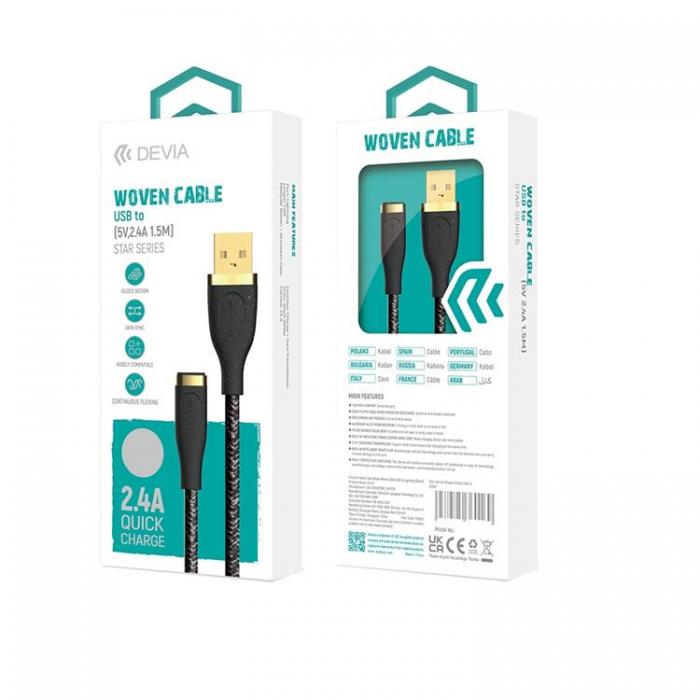 Devia - Devia USB Till Lightning 1.5m Kabel 2.4A Star EC417 - Vit