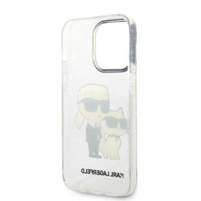 KARL LAGERFELD - Karl Lagerfeld iPhone 14 Pro Skal IML GLIT NFT Karl & Choupette - Clear