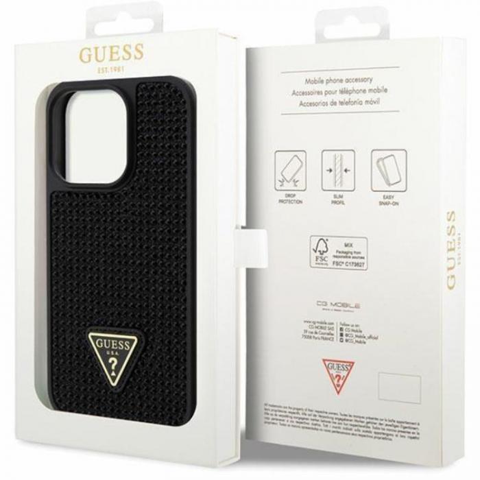 Guess - Guess iPhone 14 Pro Max Mobilskal Rhinestone Triangle - Svart