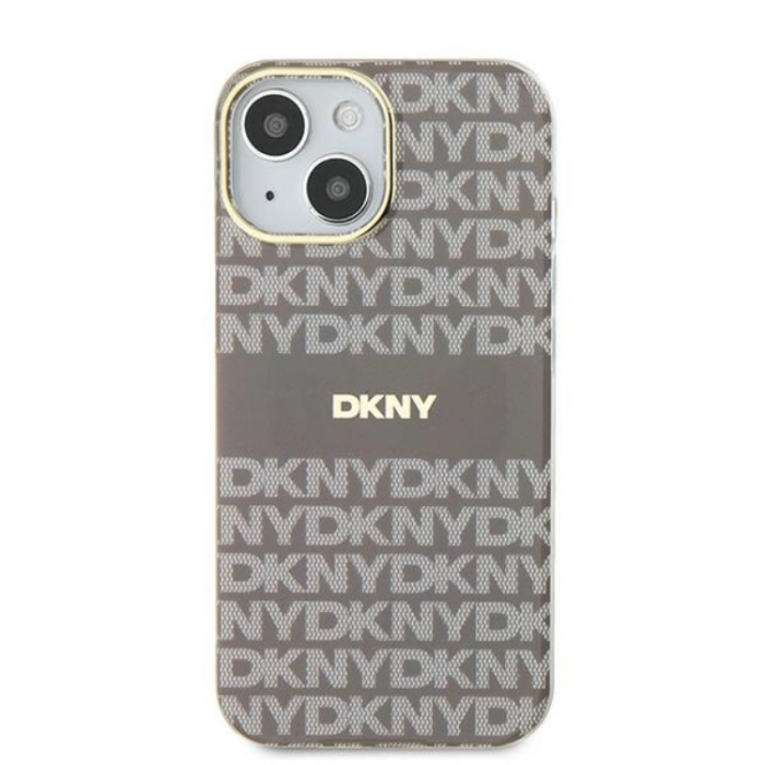 DKNY - DKNY iPhone 15/14/13 Mobilskal Magsafe IML Mono & Stripe - Beige