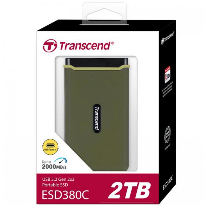 Transcend - Transcend Portabel SSD USB-C 2TB - Military Grn