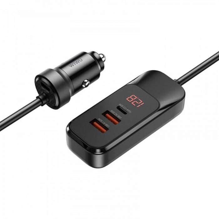 WIWU - WiWU Extend Billaddare 120W 1xUSB-C 2xUSB-A Wi-QC015 - Svart