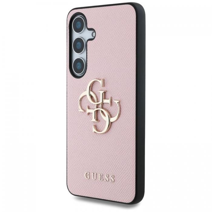 Guess - Guess Galaxy S25 Ultra Mobilskal Grained Big 4G Logo Small Classic - Rosa