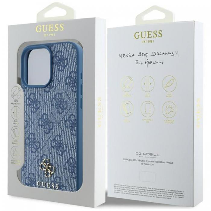 Guess - Guess iPhone 16 Pro Mobilskal MagSafe HC PU 4G Small Classic - Bl