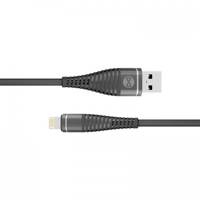 Forever - Forever Shark USB-A till Lightning kabel 1m 2A - Svart