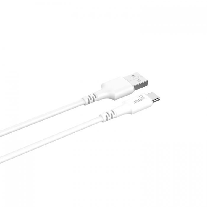 GEAR - GEAR Laddkabel USB-C till USB-A kabel 2.0 2m Vit gen2 Rund