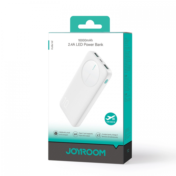 Joyroom - Joyroom Powerbank 10000mAh 2xUSB-A 1xUSB-C 2.4A - Vit