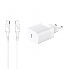 GEAR - Gear Snabbladdare 220V 1xUSB-C PD/PPS 30W + Kabel USB-C - Vit