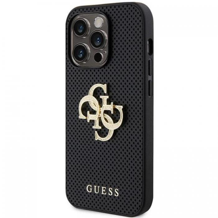 Guess - Guess iPhone 15 Mobilskal Perforated Glitter Logo - Svart