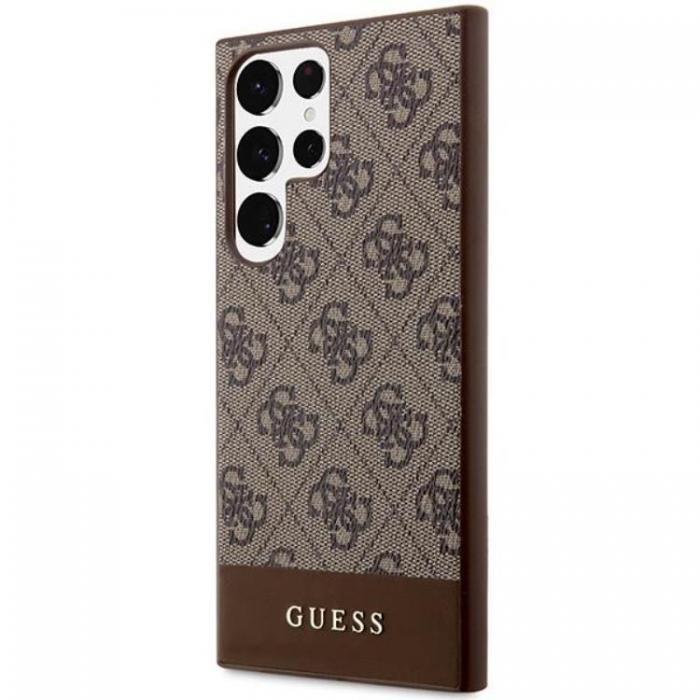 Guess - Guess Galaxy S24 Ultra Mobilskal Stripe Collection - Brun