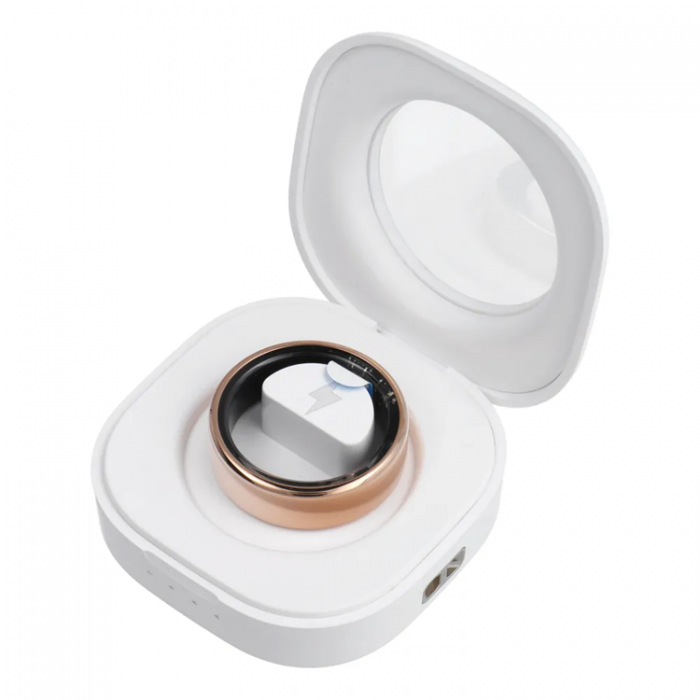 A-One Brand - Smart Ring Med Laddningsbox - Storlek 7 (17.3mm)-Guld