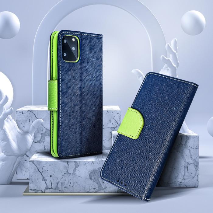 OEM - Fancy Plnboksfodral till Samsung Galaxy A5 2017 navy/lime