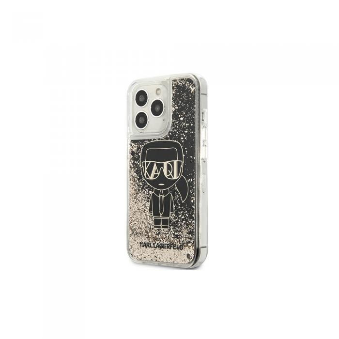 KARL LAGERFELD - Karl Lagerfeld Liquid Glitter Skal fr iPhone 13 Pro Svart