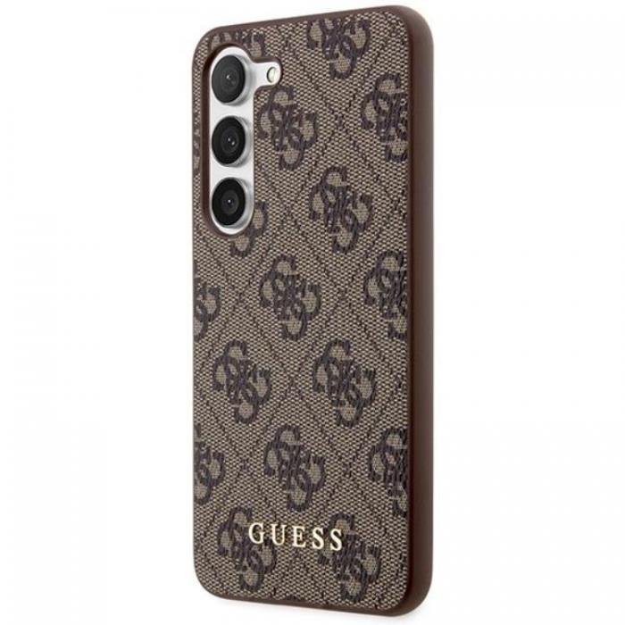 Guess - Guess Galaxy S24 Plus Mobilskal Metall Guld Logo - Brun