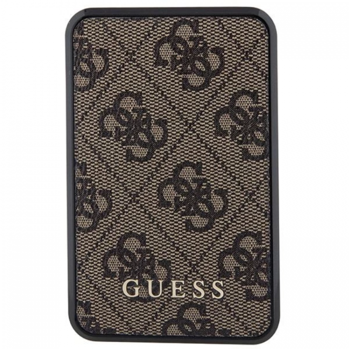 Guess - Guess Powerbank 10000mAh 18W 4G Lder Metal Logo - Brun