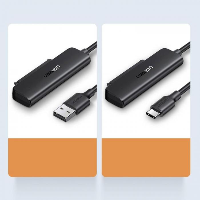 Ugreen - Ugreen Adapter 2.5'' SATA III 3.0 HDD SSD USB 3.2 - Svart