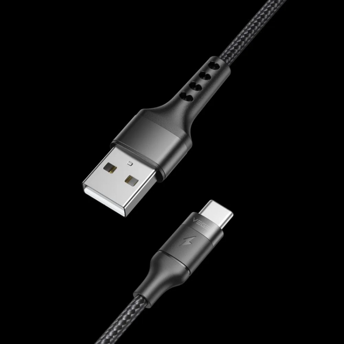 Veger - Veger USB-C till USB-A kabel 1.5m 2.4A - Svart