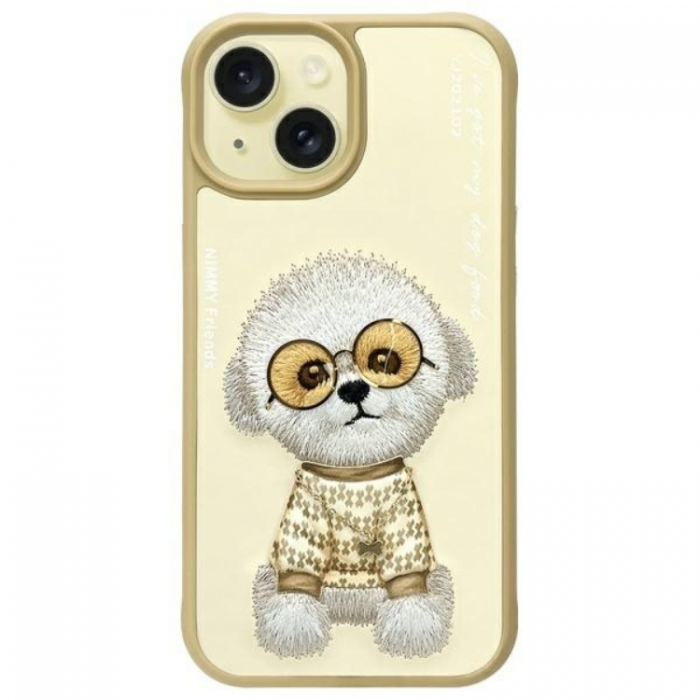 NIMMY - Nimmy iPhone 15 Mobilskal Glasses Cool Dog - Khaki