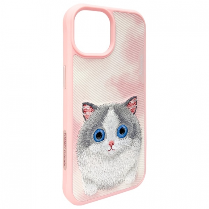 NIMMY - Nimmy iPhone 15 Mobilskal Big Eyed Pet 2.0 Cat - Rosa