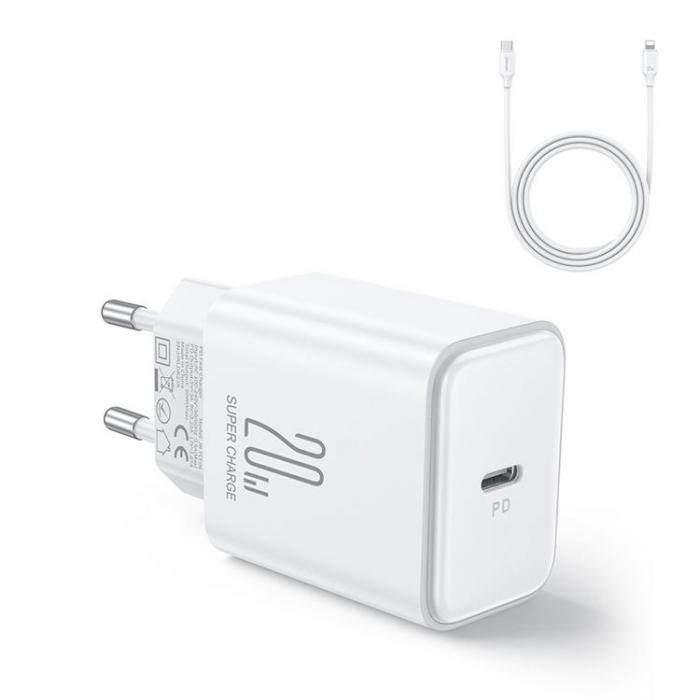 Joyroom - Joyroom PD Vggladdare USB-C 20W Lightning Kabel - Vit