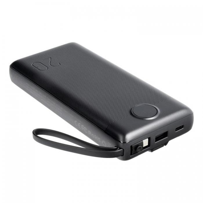 Veger - VEGER Powerbank 20000 mAh med Lightning/Typ-C/Micro-USB Kablar C20