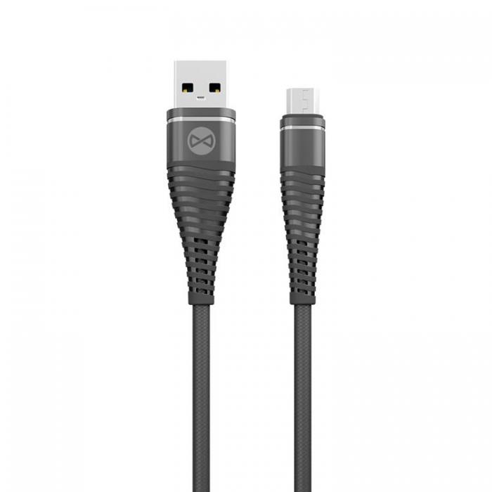 Forever - Forever Shark Kabel USB till Micro-USB 1m 2A - Svart