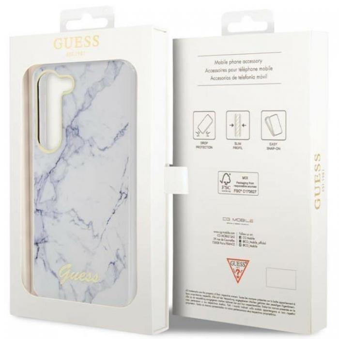 Guess - Guess Galaxy S23 Plus Mobilskal Marble - Vit