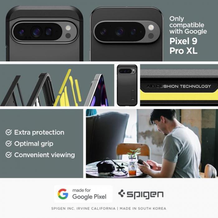 Spigen - Spigen Google Pixel 9 Pro XL Mobilskal Tough Armor - Svart