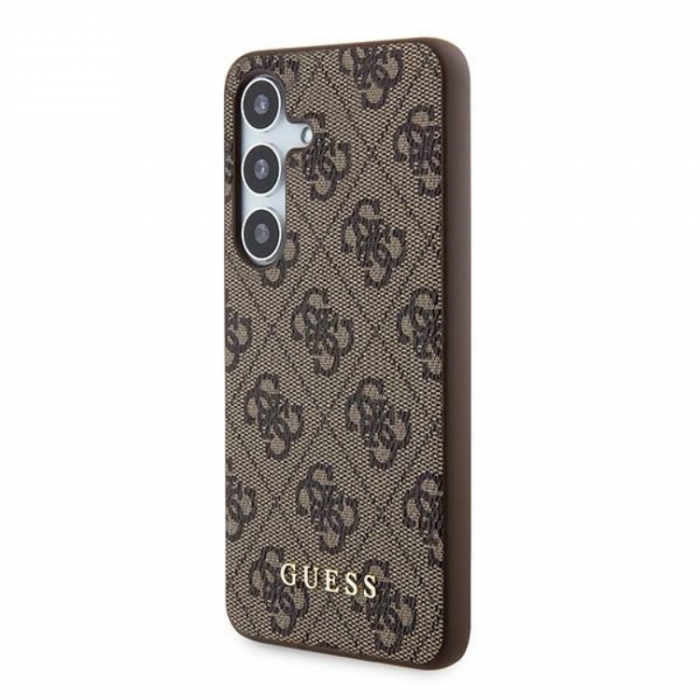 Guess - Guess Galaxy A35 5G Mobilskal Metall Gold Logo - Brun