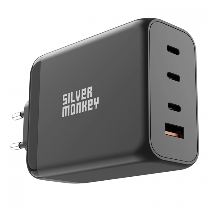 Silver Monkey - Silver Monkey SMA153 200W GaN-laddare 3xUSB-C PD USB-A QC 3.0