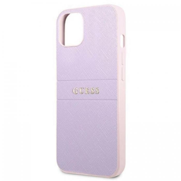 Guess - Guess iPhone 13 mini Skal Saffiano Hot Stamp & Metal Logo - Lila