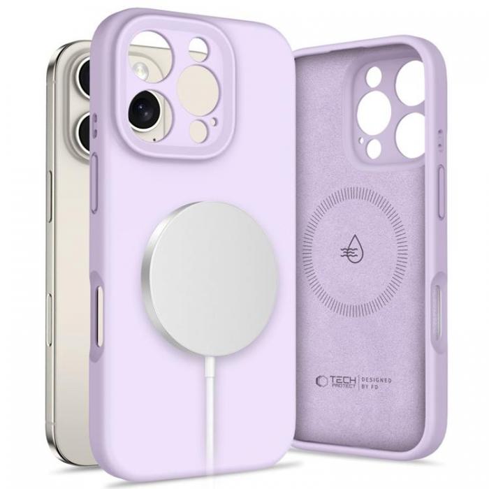 Tech-Protect - Tech-Protect iPhone 16 Pro Mobilskal Magsafe Liquid Silikon - Mauve