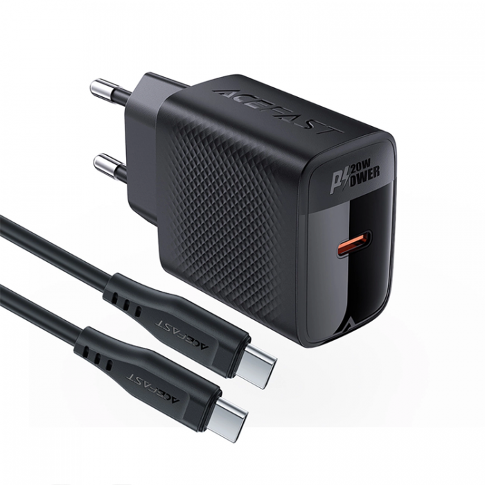 Acefast - Acefast A82 Snabbladdare 20W GaN USB-C PD + USB-C/USB-C - Svart