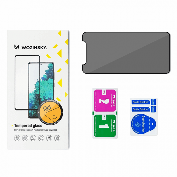 Wozinsky - Wozinsky iPhone 16e/14/13 Pro/13 Hrdat Glas Skrmskydd Privacy