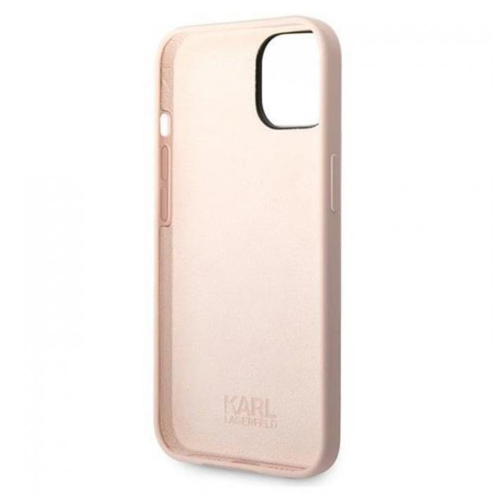 KARL LAGERFELD - Karl Lagerfeld iPhone 14 Plus Skal Czarny Silicone Karl`s Head - Rosa