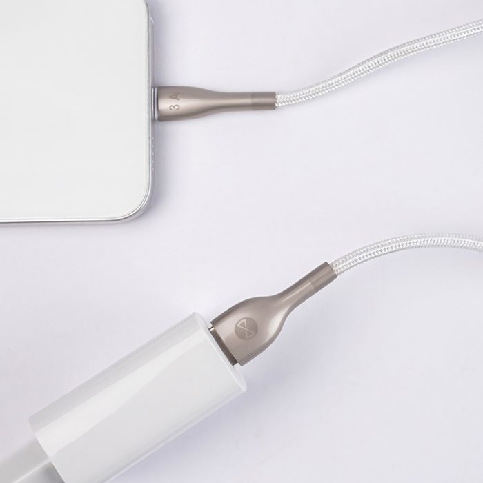 Forever - Forever Sleek USB-C till USB-A kabel 1m 3A - Vit