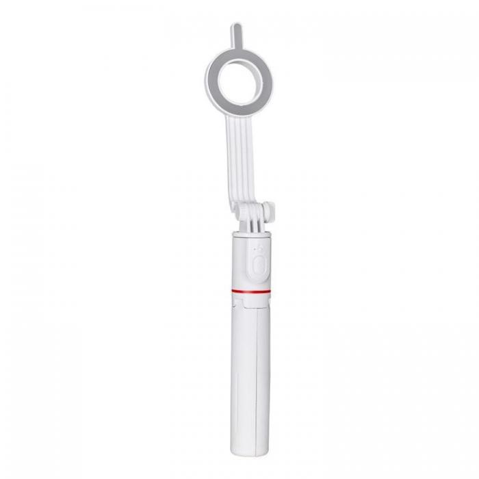 Forcell - Forcell MagSafe Selfiestick Med Trdls Kontroll F-Grip - Vit