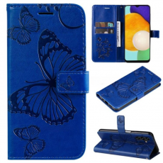 A-One Brand - Galaxy A13 4G/A04s 4G Plånboksfodral Imprinted Butterfly - Mörkblå