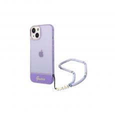 Guess - Guess iPhone 14 Pro Max Skal Lila Translucent Pearl Strap